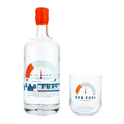 Dad Fuel 75cl Gin/Vodka Alcohol Bottle and Whisky Glass Set - Proper Goose