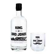 King of Dad Jokes 75cl Gin/Vodka Alcohol Bottle and Whisky Glass Set - Proper Goose