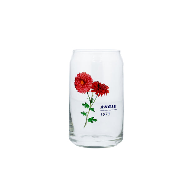 Personalised Birth Month Flower Printed Can Glass - Proper Goose