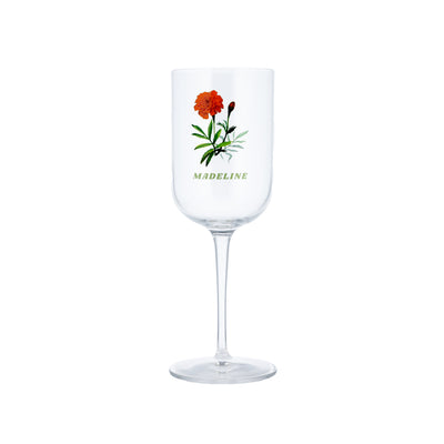 Personalised Birth Month Flower Printed Wine Glass - Proper Goose