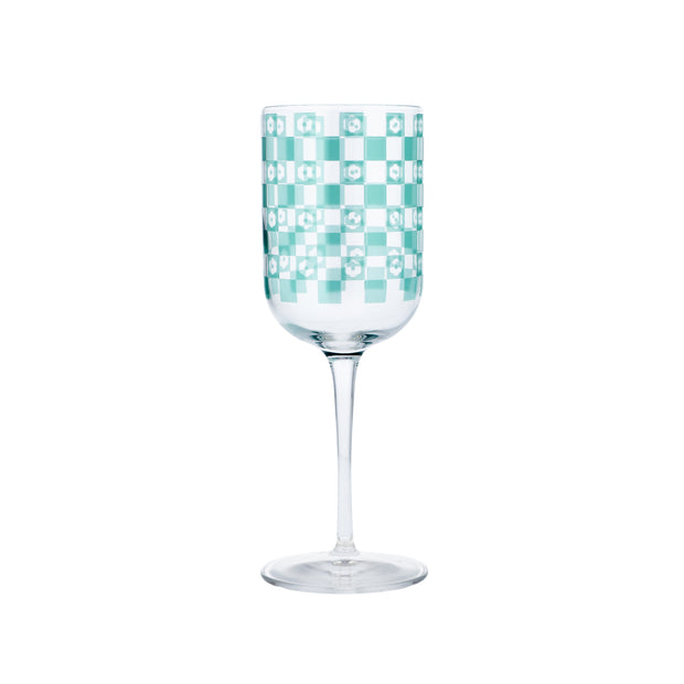 Checkerboard Printed Wine Glass - Proper Goose