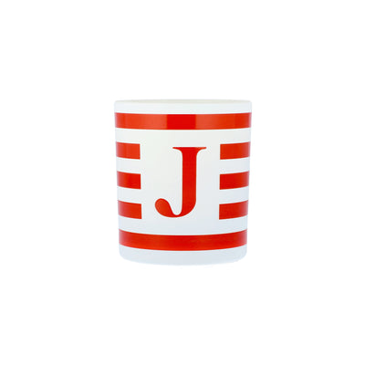 Personalised stripe initial scented natural wax candle - Proper Goose