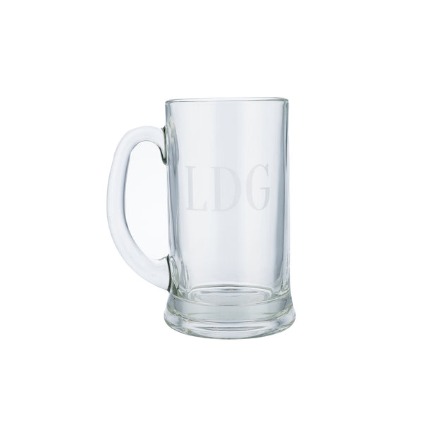 Personalised Three Initial Etched Glass Tankard - Proper Goose