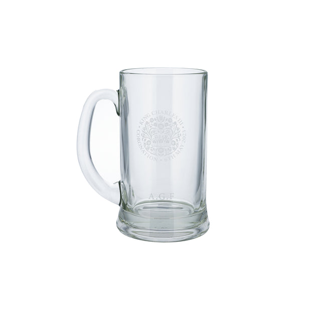 King's Coronation Official Logo Etched Glass Tankard - Proper Goose