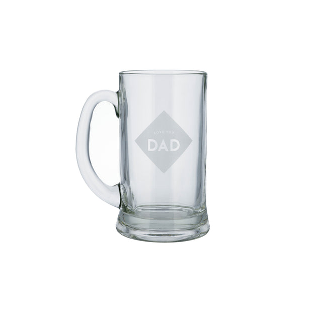 Love You Dad Etched Glass Tankard - Proper Goose