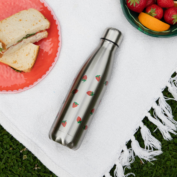 Strawberries Fruit Metal Thermos Water Bottle - Proper Goose