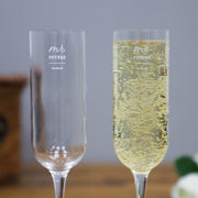 Personalised Mr And Mr Crystal Champagne Flute Set Of Two - Proper Goose