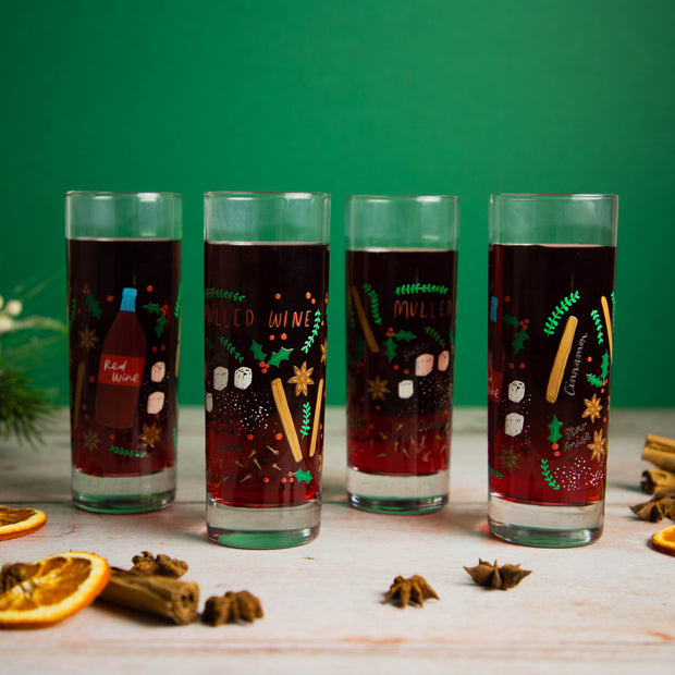 Mulled Wine Printed High Ball Glass - Proper Goose
