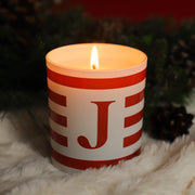Personalised stripe initial scented natural wax candle - Proper Goose