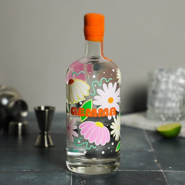 Personalised Retro Floral 75cl Gin/Vodka Bottle - Proper Goose