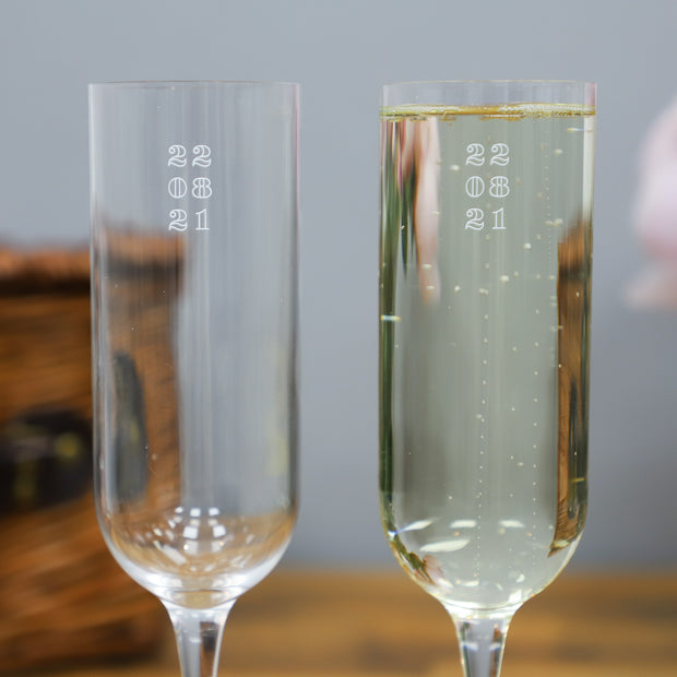 Personalised Special Date Champagne Flute Set - Proper Goose