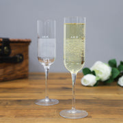 Personalised Initial Line Champagne Flute Set Of Two - Proper Goose