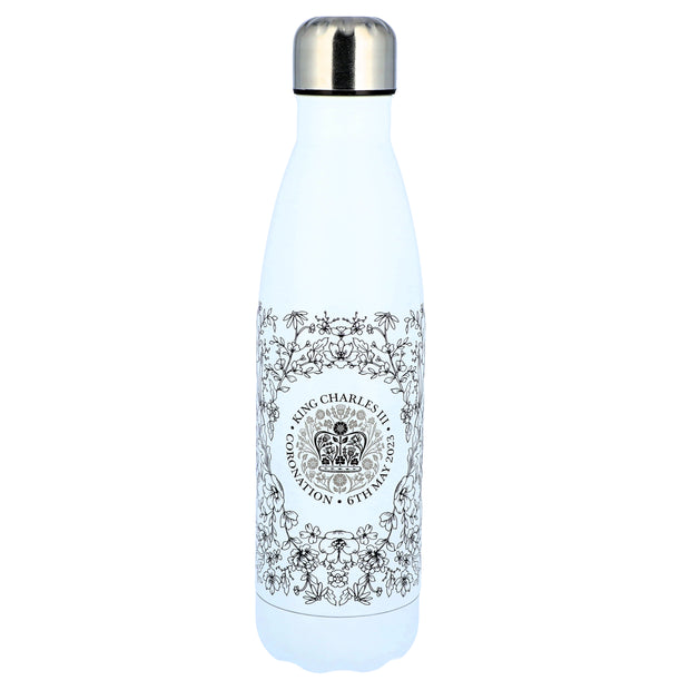 Black Floral Line King's Coronation Thermos Waterbottle - Proper Goose