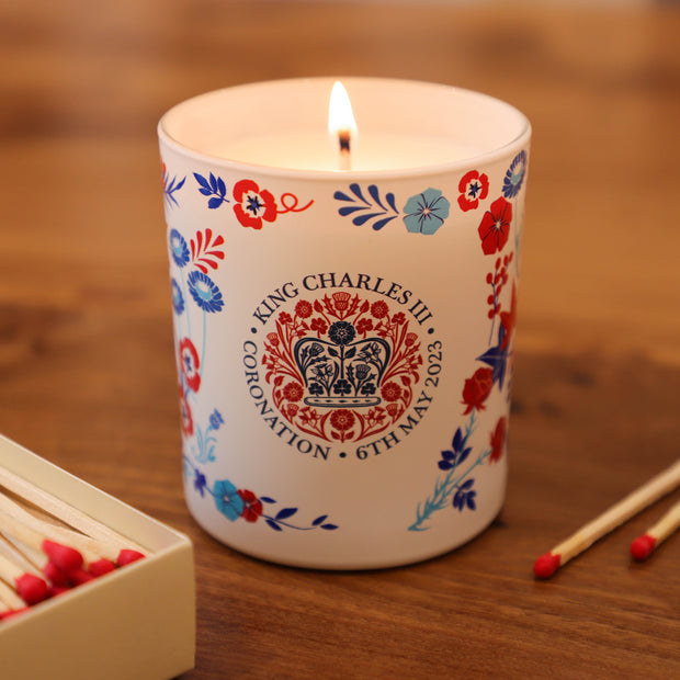 Blue And Red Floral King's Coronation Natural Wax Candle - Proper Goose