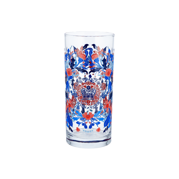 Blue And Pink Floral King's Coronation High Ball Glass - Proper Goose