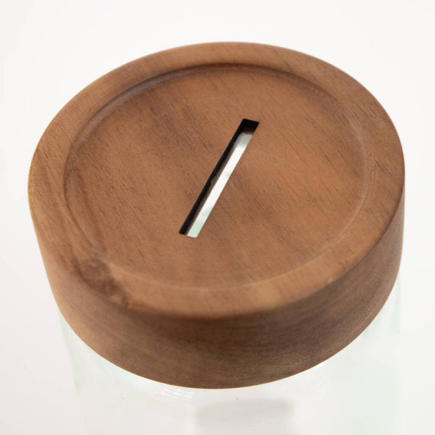 Coin slot wooden lid