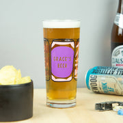 Personalised Pink Beer Can Printed Pint Glass - Proper Goose