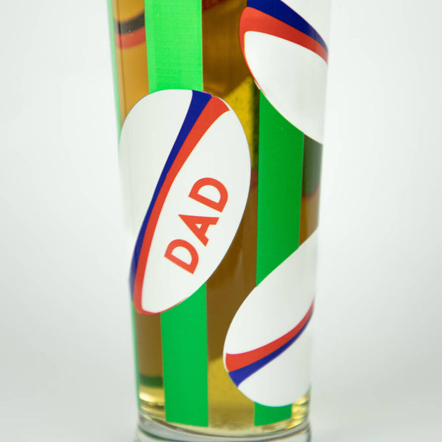 Personalised Rugby Name Printed Pint Glass - Proper Goose